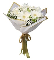 Beyaz Zarafet 7'li Gerbera Buketi