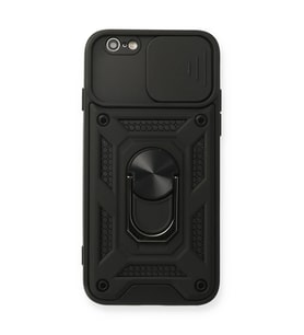 Apple İphone 6 Kılıf Pars Lens Yüzüklü Silikon - Siyah