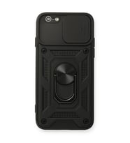 Apple İphone 6 Kılıf Pars Lens Yüzüklü Silikon - Siyah