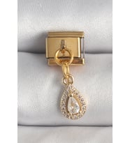316L Çelik Gold Renk Sallantı Damla Zirkon Taşlı Nomination Charm 5886 - HPSBYI5563-7501