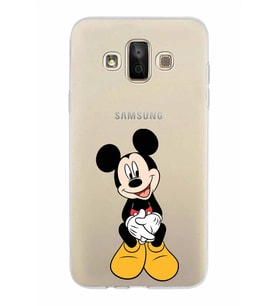 Samsung Galaxy J7 Duo Kapak Mickey Mouse Tasarımlı Şeffaf Silikon Kılıf