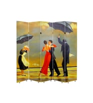 Jack Vettriano 5 Kanatlı Oda Bölücü Çift Taraflı Kanvas Paravan