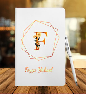 Kişiye Özel Beyaz Defter Kalem & Hediye Seti