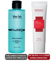 the fair. Yağlı Akneye Yatkın Cilt Salisilik Asit Tonik 200 ml ve SPF 50+/PA Laser Güneş Kremi 50 ml