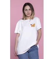 Oversize Beyaz %100 Pamuk Süprem Bisiklet  Baskılı  T-Shirt