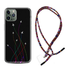 Apple iPhone 11 12 13 14 Pro Max Kılıf Boyun Asklı Rasta Silikon Line Planet 1736