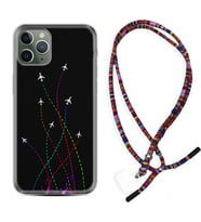 Apple iPhone 11 12 13 14 Pro Max Kılıf Boyun Asklı Rasta Silikon Line Planet 1736