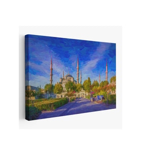 Sultan Ahmet Camii Yağlıboya Görünüm Kanvas Tablo-3694