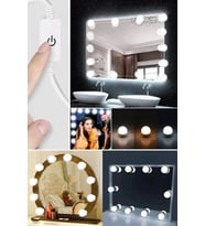 Nostalji Hollywood Tarzı 10'lu Makyaj Aynası Lambası 3 mod Led Işıklı Lamba Usb