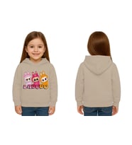 Unisex Baskılı Çocuk Swaetshirt Labubu Baskılı Kapüşonlu 3 İplik Şardonlu (Taş)