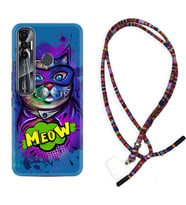 Tecno Spark 6 6 Go 8C 8 Pro 7 7 Pro Kılıf Boyun Asklı Rasta Silikon Super Meow 1715