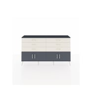 Arges Konsol 2 Raflı 6 Çekmeceli 4 Kapaklı 176x30x99 Antrasit-Antrasit/Aytaşı