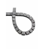 Hematit Doğal Taş Mat Gri Yassı Kare Kesim 8x8mm Dizi [AA]