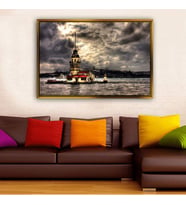 Altın Çerçeveli dekoratif tablo a2102 (Gold)