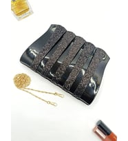 By EDUU Sim Aynalı Clutch Abiye Çanta (Siyah Simli)