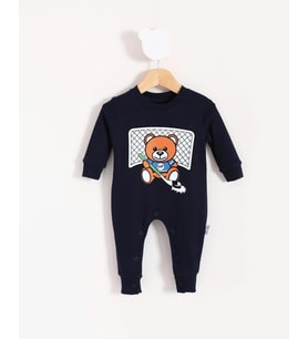 Toy Ayı Temalı Bebek Tulum Lacivert