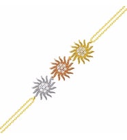 Güneş Altın Zincir Bileklik 14K Gold Tricolor (Çok Renkli)