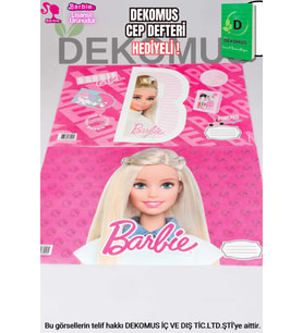 "DEKOMUS CEP DEFTERİ HEDİYELİ" LİSANSLI BARBIE 2'Lİ BESLENME ÖRTÜSÜ (Krem)