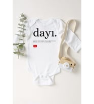 Unisex Bebek Beyaz Dayı Tdk Çıtçıtlı Body