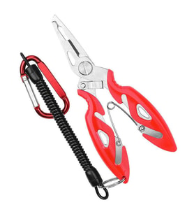 Bauer Balıkçı Pensesi Ve Yaylı Karabinalı Askı Aparatı - Kırmızı (Kitlenebilir Model)