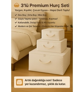 3'lü Dev, Büyük ve Mini Boy Hurç Seti – Şık ve Pratik Depolama