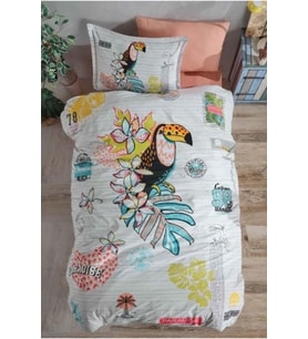 Clasy Tek Kişilik Nevresim Takım Paradise Somon