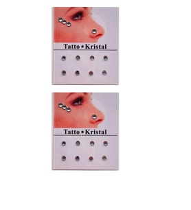 Yüz Taşı Kristal - B, Vücut Taşı, Tattoo Makyaj Taşı, Yapışkanlı, 24 Adet