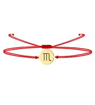 Alberaccessories, Akrep Burç, 925 Ayar Gümüş, Astroloji Tasarım, Kırmızı Şans Burç Bileklik