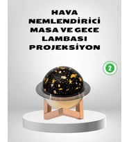 USB Projeksiyon Gece Lambası ve Ha Nemlendirici – Aromaterapi Destekli, Taşınabilir Mini