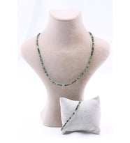 Anyolit Ruby In Zoisite Taşı Doğal Taş Kolye Bileklik Seti Fasetli Kesim 3-4 mm