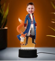 Doğum Günü Hediyesi,Sevgiliye Hediye, Kişiye Özel Fotoğraflı Küçük Prens Karikatür 3D Led Lamba (Beyaz)