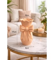 Dekoratif Fiyonklu Vazo – Modern ve Şık Tasarım (17 cm x 8 cm)