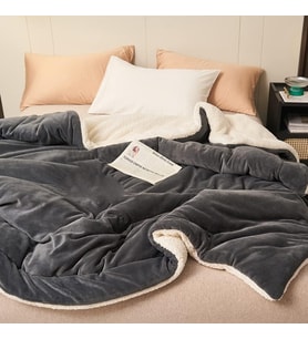 Sherpa Polar Battaniye Çift Taraflı Çift Kişilik 220x240 cm Antrasit