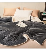 Sherpa Polar Battaniye Çift Taraflı Çift Kişilik 220x240 cm Antrasit