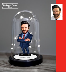 KİŞİYE ÖZEL ERKEK MÜDÜR TASARIMLI IŞIKLI KARİKATÜR FANUS BİBLO FN105