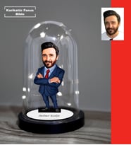 KİŞİYE ÖZEL ERKEK MÜDÜR TASARIMLI IŞIKLI KARİKATÜR FANUS BİBLO FN105
