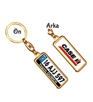 Kişiye Özel Case Logo Tema Plaka Anahtarlık (Altın)