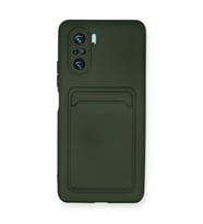 Xiaomi Mi 11i Kılıf Kelvin Kartvizitli Silikon - Koyu Yeşil