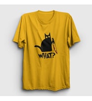 Presmono Unisex Sarı What Cat Kedi T-Shirt 415210tt (Sarı)