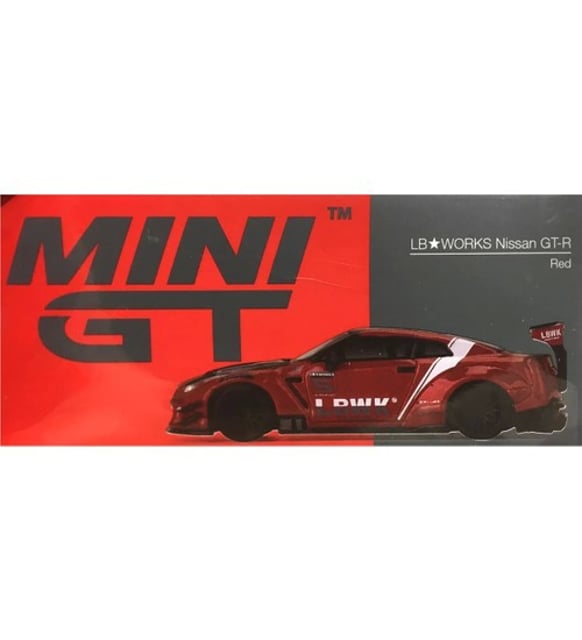 Mini Gt 345 1:64 Lb Works Nissan Gt-R Red Model Araba