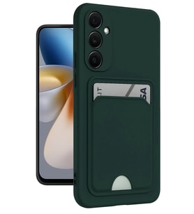 Galaxy M15 Kelvin Kartvizitli Silikon - Koyu Yeşil