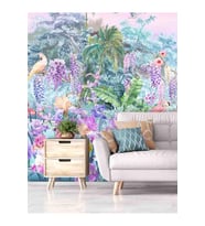 Dreamwall Çiçekli Orman Ve Hayvanlar Desenli Slinebilir Tekstil Duvar Kağıdı (Çok Renkli)