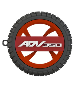 Honda ADV 350 Logolu Özel Tasarım Lastik Detaylı Motosiklet Anahtarlığı