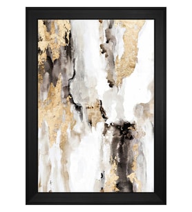 Soyut Şekiller Motifli Kanvas Tablo 80 x 110 cm Siyah Çerçeve