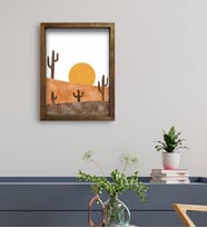 BK Gift Otel Odası Konseptli Doğal Masif Ahşap Çerçeveli Tablo 45x65cm-46
