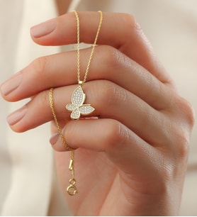 925 Ayar Gümüş Kelebek Kolye