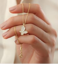 925 Ayar Gümüş Kelebek Kolye