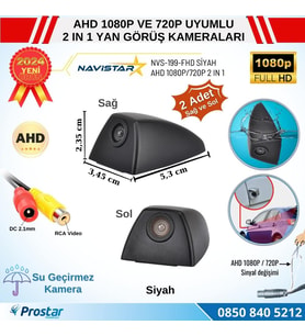 Yan Araç Kamerası AHD 1080P ve 720P Full HD Mini (Siyah) Özel Tasarım