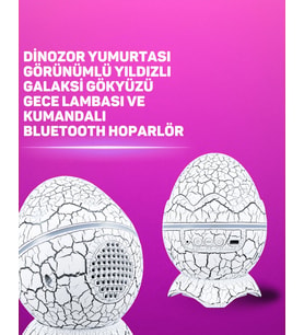 Northcity Bluetooth Hoparlörlü 7 Renkli Gece Lambası - Dinozor Yumurtası Tasarımı