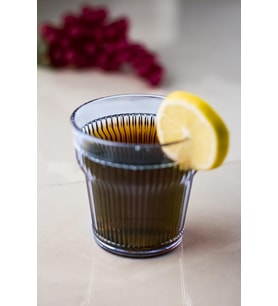 Akrilik Lacivert 6'lı Kısa Bardak & Su Meşrubat Kahve Yanı Bardağı 300 ml ( Cam Değildir )